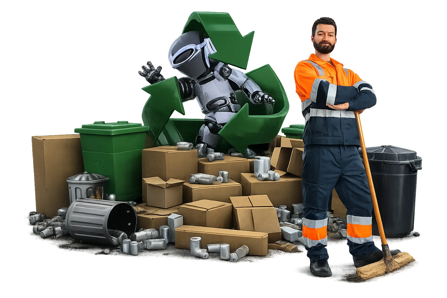 Team clearing junk from a Burbank home